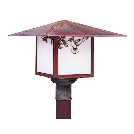 Arroyo Craftsman 17" Monterey Post Mount Without Overlay (Empty), Bronze, Rain Mist Glass MP-17ERM-BZ